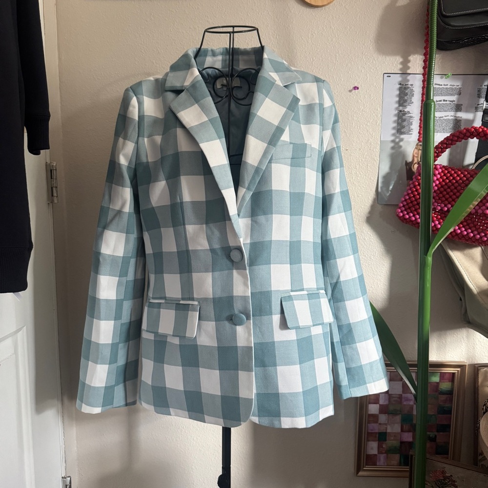 Maeve Anthropologie Gingham Blazer S